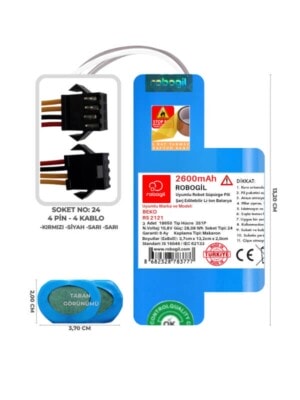 Beko RS 2121 2600mAh Pili Uyumlu Robot Süpürge Bataryası T2624BS-Bek-006